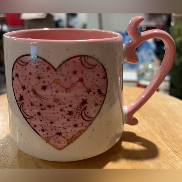 Sheffield Home Heart Moon Stars Astrology Coffee Mug Pink Inside - Picture 2 of 12